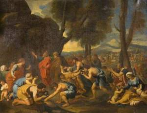 Moses Striking the Rock, Nicolas Poussin, Shipley Art Gallery